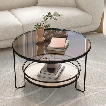 נורדי אור יוקרה זכוכית מחוסמת קפה שולחן הסלון רהיטים הביתה יצירתי שולחן פנאי סיבוב תה שולחן קצה השולחן.